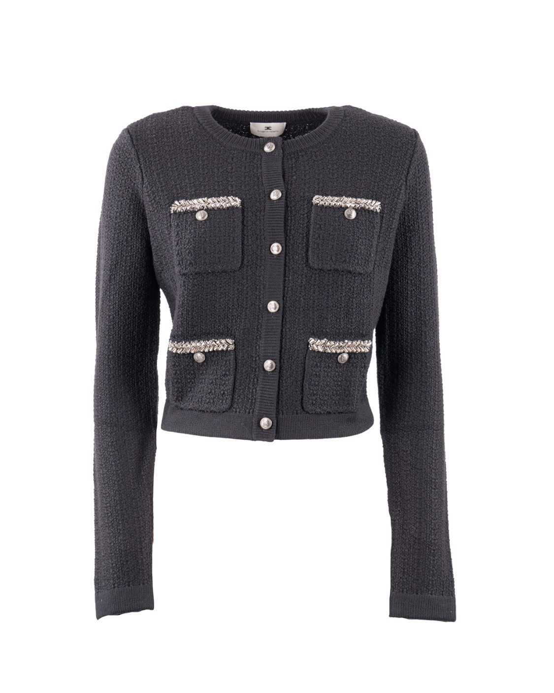 shop ELISABETTA FRANCHI Saldi Maglia: Elisabetta Franchi cardigan bouclé con ricamo.
Costruzione bouclé.
Motivo con ricamo.
Chiusura frontale con abbottonatura.
Girocollo.
Maniche lunghe.
Quattro tasche frontali applicate.
Orlo dritto.
Composizione: 47% lana, 57% acrilico, 6% poliammide.
Made in Italy.. MK17S47E2-110 number 4076164